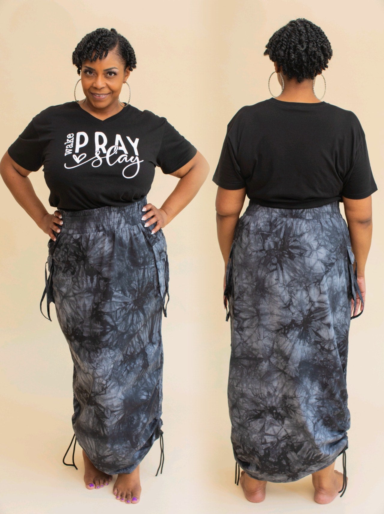 Ruched Maxi Skirt